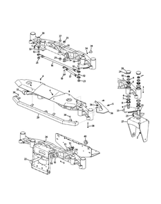Front Axle Assembly Diagram and Parts List for S7232-D 53AY8DU8050-312HP Cub Cadet Lawn Tractor